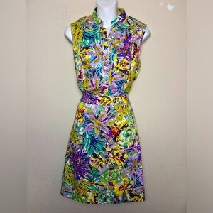 Eccoci Multi Tropical Floral Sleeveless Button Down Blouse and Skirt Combo 6